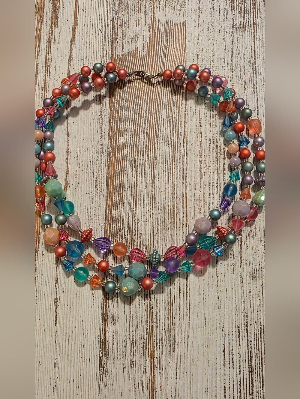 Yummy Candy Colors Multi-Color Beaded Statement Necklace 90s